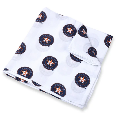 Infant Three Little Anchors White Houston Astros 47'' x 47'' Muslin Swaddle Blanket