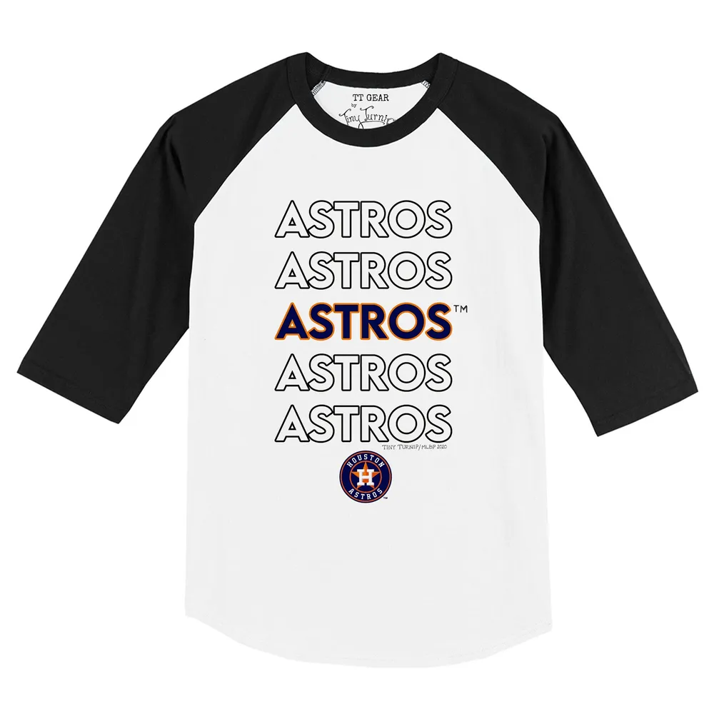 Tiny Turnip Houston Astros Women's White Stacked T-Shirt