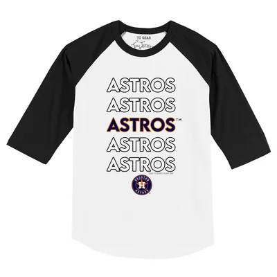 Houston Astros Tiny Turnip Infant Clemente Raglan 3/4 Sleeve T-Shirt -  White/Navy