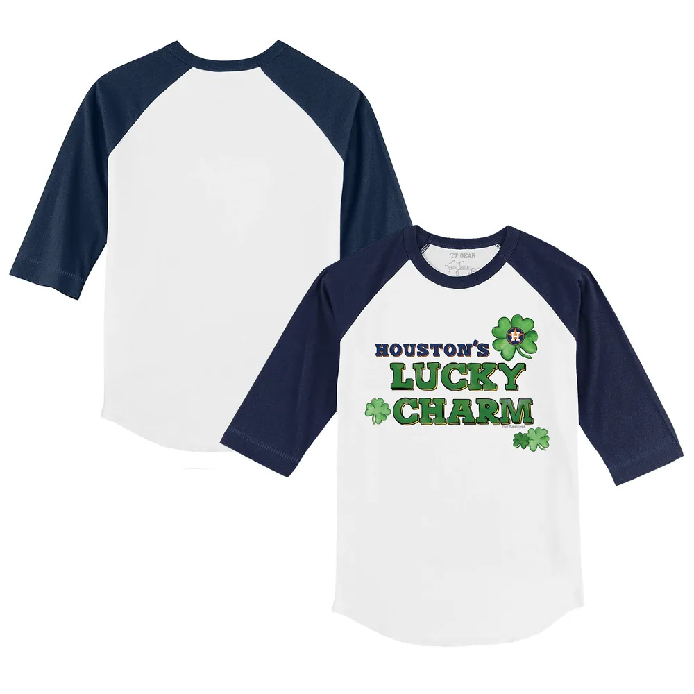 Lids Houston Astros Tiny Turnip Youth Lucky Charm 3/4-Sleeve Raglan T-Shirt  - White/Navy