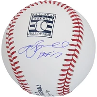 Logo du Temple de la renommée autographié par Jeff Bagwell des Astros de Houston avec l'inscription « HOF 17 »