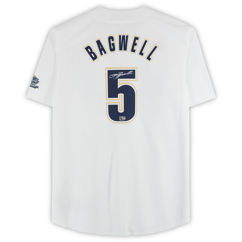 Maillot Nike Cooperstown Limited blanc autographié par Jeff Bagwell des Astros de Houston