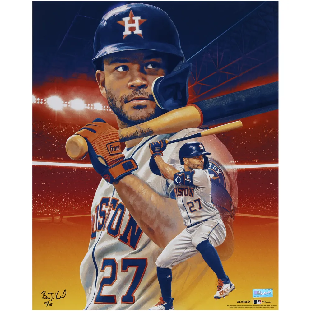Lids Jose Altuve Houston Astros Unsigned Fanatics Authentic 16 x 20 Photo  Print - Designed and Signed by Artist Brian Konnick - Limited Edition of 25