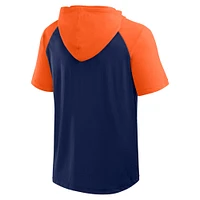 Men's Fanatics  Navy Houston Astros Prime Raglan Short Sleeve Hoodie T-Shirt