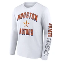 T-shirt à manches longues Fanatics pour hommes, blanc, Houston Astros