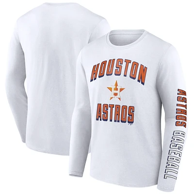 T-shirt à manches longues Fanatics pour hommes, blanc, Houston Astros