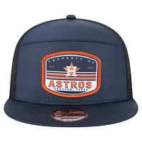 Men's New Era  Navy Houston Astros Split Panel 9FIFTY Trucker Snapback