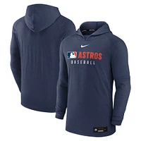 Men's Nike  Heather Navy Houston Astros Authentic Collection Tri-Blend Performance Pullover Hoodie