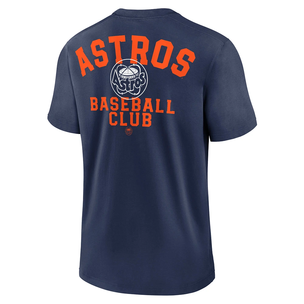 Men's Nike  Navy Houston Astros Cooperstown Collection Rewind Slogan T-Shirt