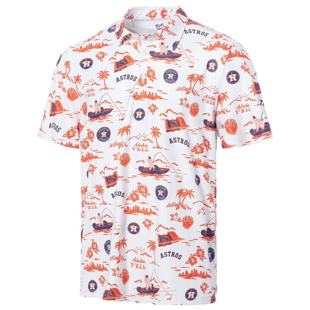 Men's Reyn Spooner  White Houston Astros Pua Performance Polo