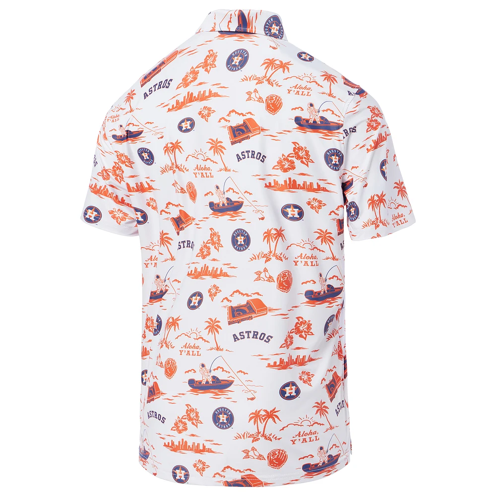 Men's Reyn Spooner  White Houston Astros Pua Performance Polo