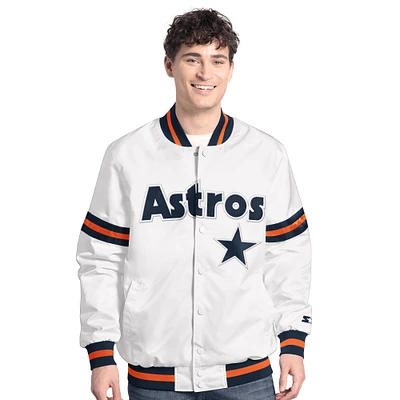 Men's Starter  White Houston Astros Cooperstown Scout Full-Snap Varsity Jacket