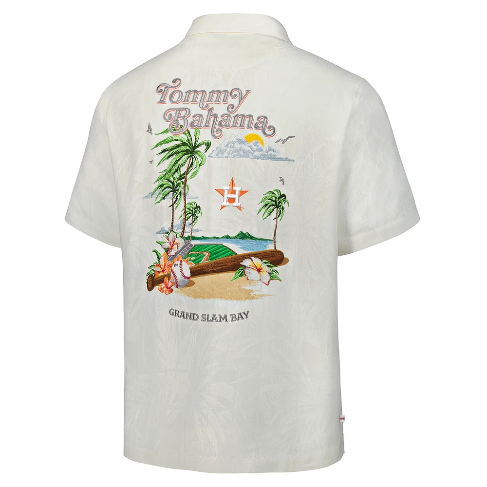 Men's Tommy Bahama  White Houston Astros Grand Slam Bay Camp Button-Up Shirt