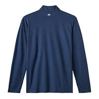 Men's TravisMathew  Navy Houston Astros Time to Tailgate Tri-Blend Quarter-Zip Pullover