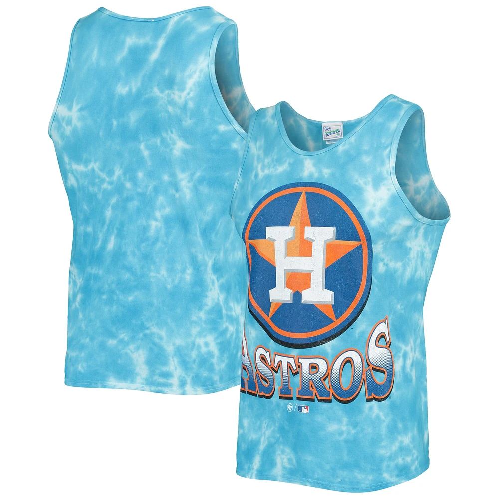 Men's '47 Blue Houston Astros Big Leaguer Tubular Tie-Dye Tank Top