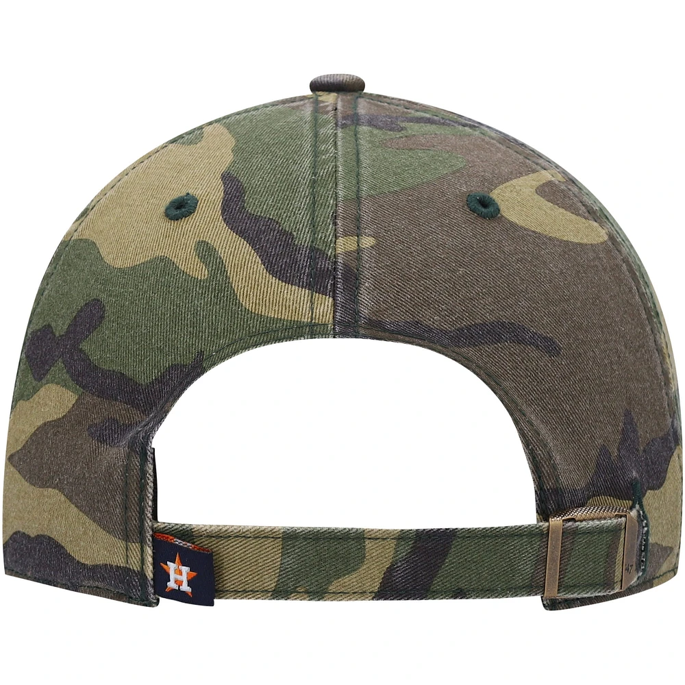 Men's '47 Camo Houston Astros Team Clean Up Adjustable Hat