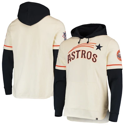 Men's '47 Cream Houston Astros Trifecta Shortstop Pullover Hoodie