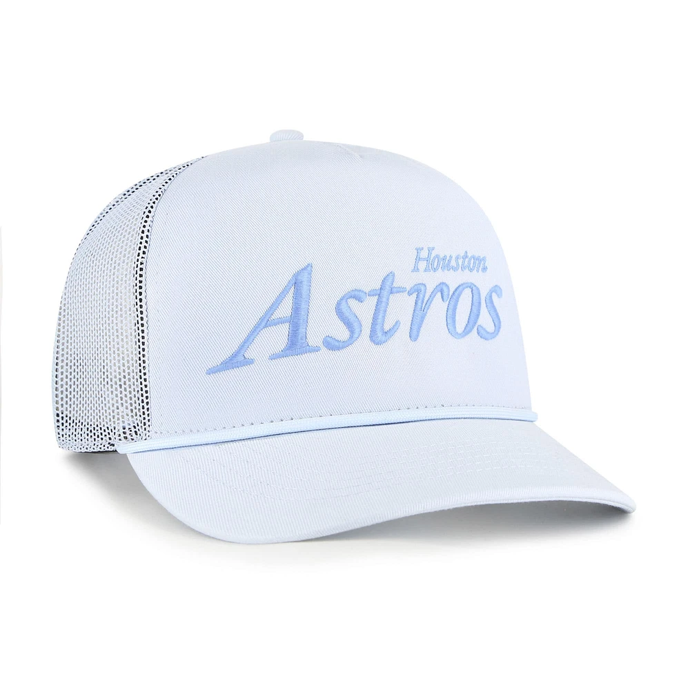 Men's '47 Light Blue Houston Astros Foundation Script Hitch Adjustable Trucker Hat