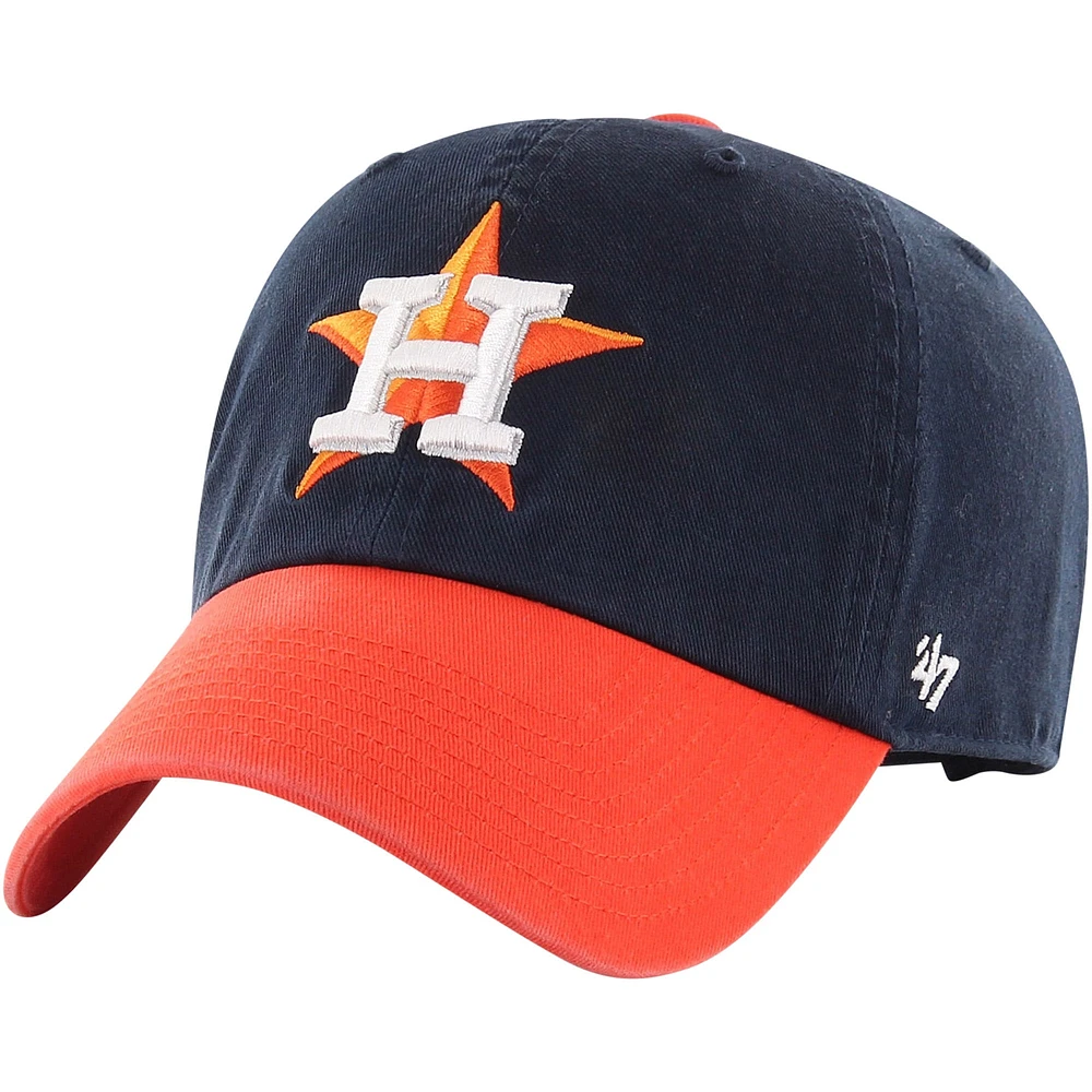 Casquette ajustable Clean Up '47 bleu marine/orange pour hommes des Astros de Houston