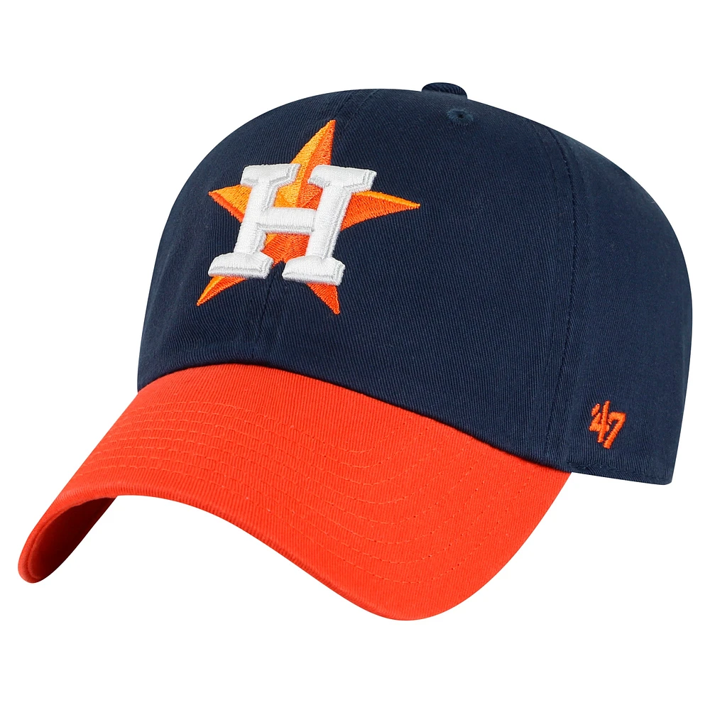 Men's '47 Navy/Orange Houston Astros Clean Up Adjustable Hat