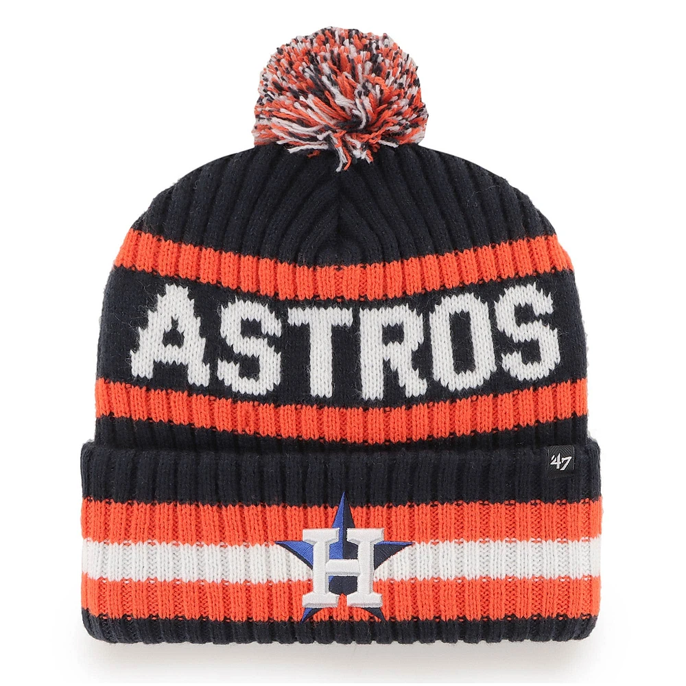 Bonnet en tricot à revers Bering des Astros de Houston '47 bleu marine pour homme avec pompon