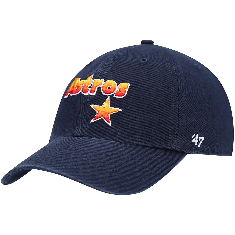 Casquette ajustable Clean Up de la collection Cooperstown avec logo Houston Astros '47 bleu marine pour homme