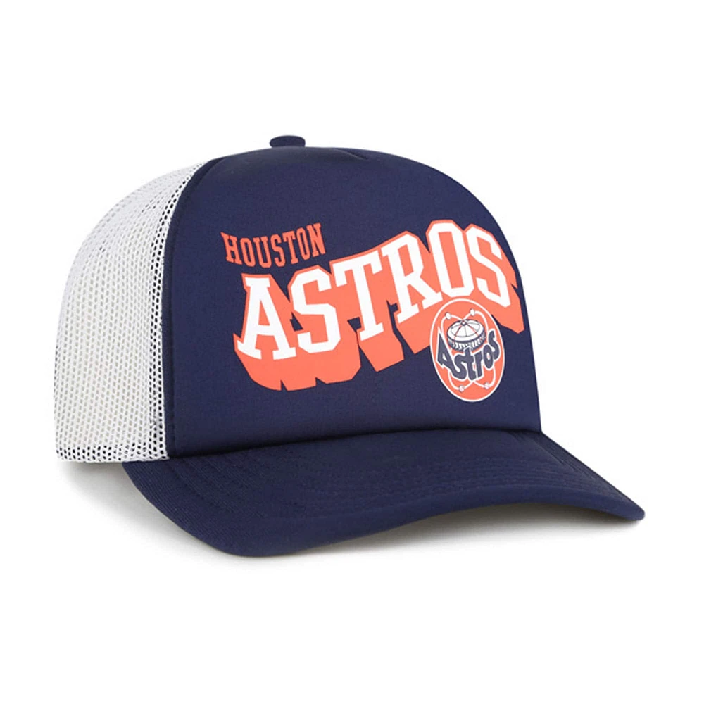 Men's '47 Navy Houston Astros Meander Foam Trucker Snapback Hat
