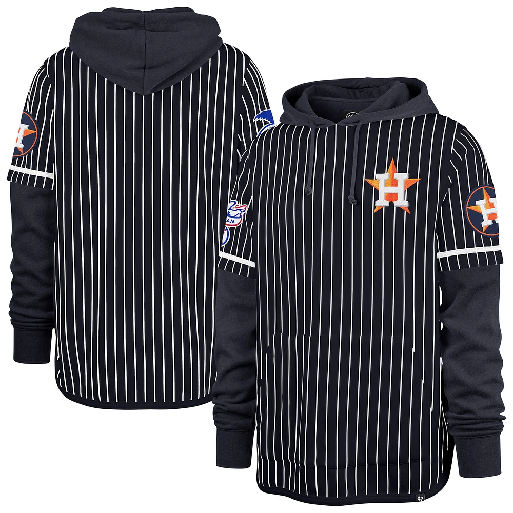 Sweat à capuche rayures doubles bleu marine '47 des Astros de Houston pour homme