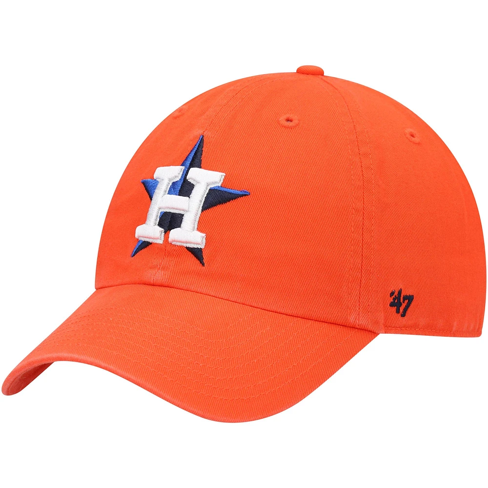 Casquette réglable '47 Orange Houston Astros Team Clean Up pour homme