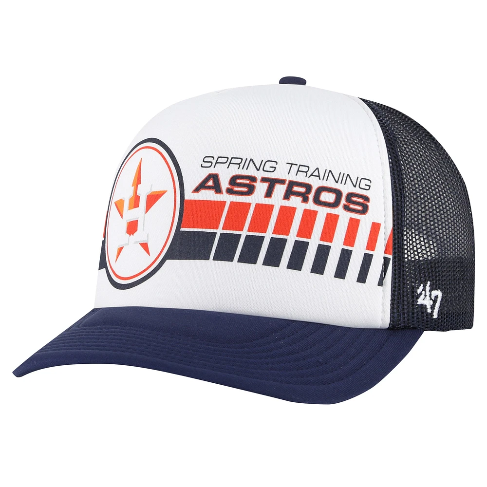 Men's '47  White/Navy Houston Astros 2024 Spring Training Foam Trucker Adjustable Hat