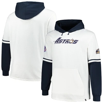 Sweat à capuche '47 blanc/bleu marine Houston Astros Big & Tall Trifecta Shortstop pour hommes