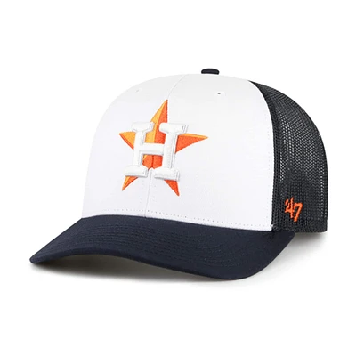 Casquette ajustable Trucker Freshman '47 blanche/bleu marine pour homme des Astros de Houston