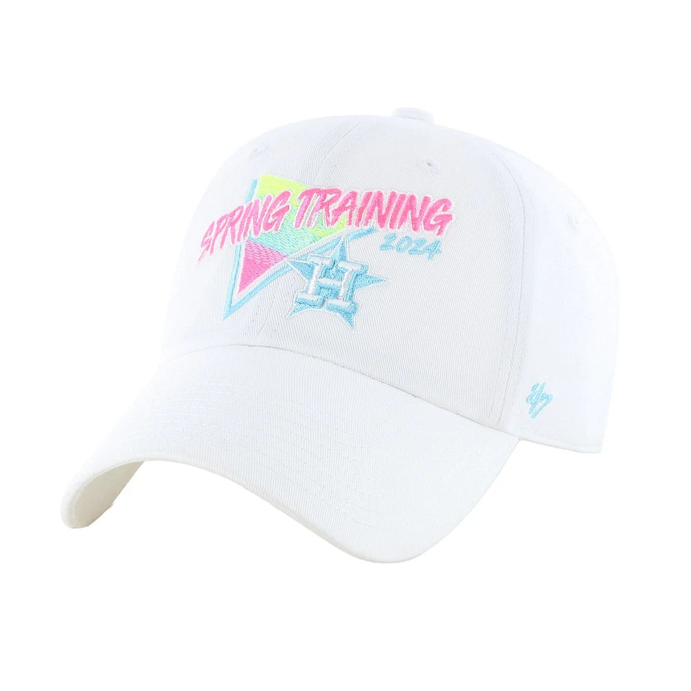 Men's '47 White Houston Astros 2024 Spring Training Vapor Wave Clean Up Adjustable Hat