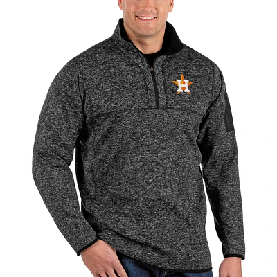 Veste à enfiler glissière quart de tour Fortune Big & Tall pour homme Antigua Heather Black Houston Astros