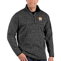 Veste à enfiler glissière quart de tour Fortune Big & Tall pour homme Antigua Heather Black Houston Astros