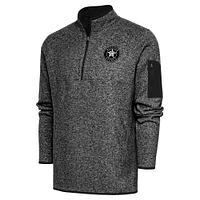Veste zippée quart de tour métallique Antigua Heather Black Houston Astros pour homme