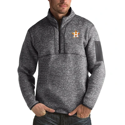 Veste à enfiler glissière quart de tour pour homme Antigua Heather Charcoal Houston Astros Fortune Big & Tall