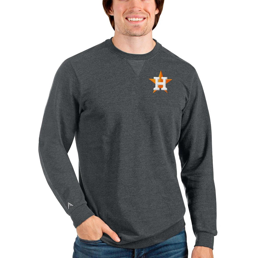 Sweat-shirt ras du cou pour homme Antigua Heathered Charcoal Houston Astros Reward