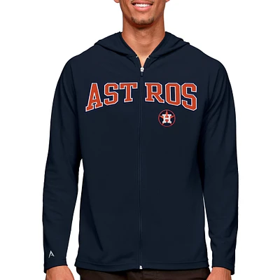 Sweat à capuche entièrement zippé Houston Astros Wordmark Legacy pour homme, bleu marine, Antigua