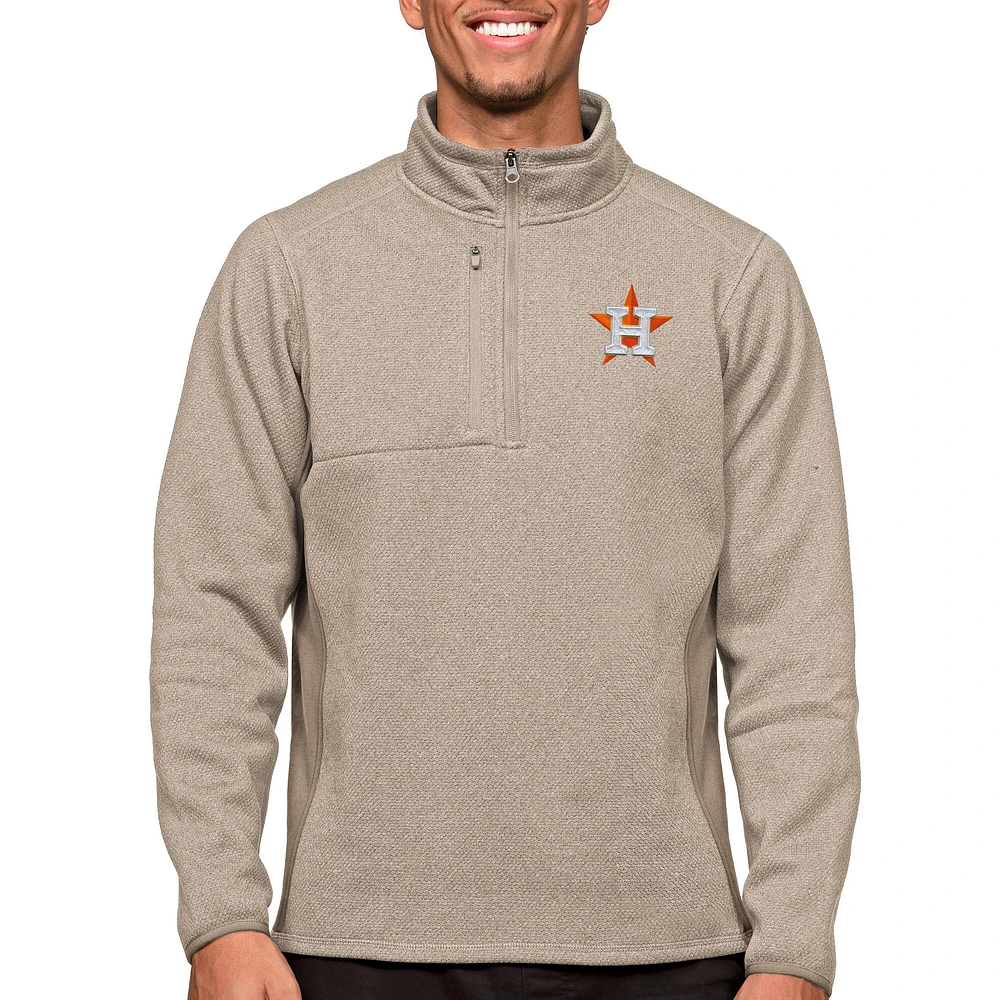 Haut à enfiler glissière quart de tour pour homme Antigua Oatmeal Houston Astros