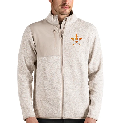 Veste zippée complète Fortune des Astros de Houston pour homme en coloris Oatmeal Antigua