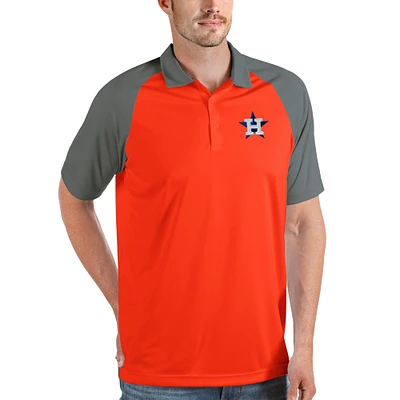Polo Antigua Orange/Gris pour homme Houston Astros Nova
