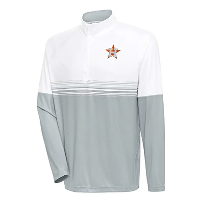 Pull-over zippé quart de tour Bender pour homme, blanc/gris, des Astros Houston, Antigua