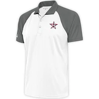 Polo Patriotic Nova pour homme Antigua blanc/acier des Houston Astros