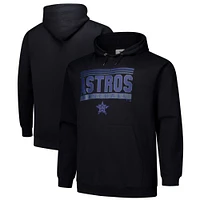 Men's  Black Houston Astros Stack Fleece Pullover Hoodie