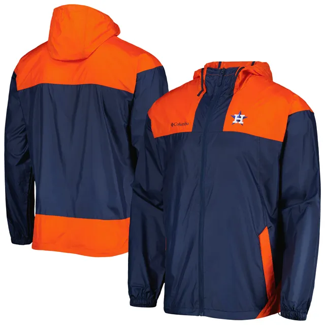 Women's Detroit Tigers Columbia Navy/Orange Flash Forward Windbreaker Jacket