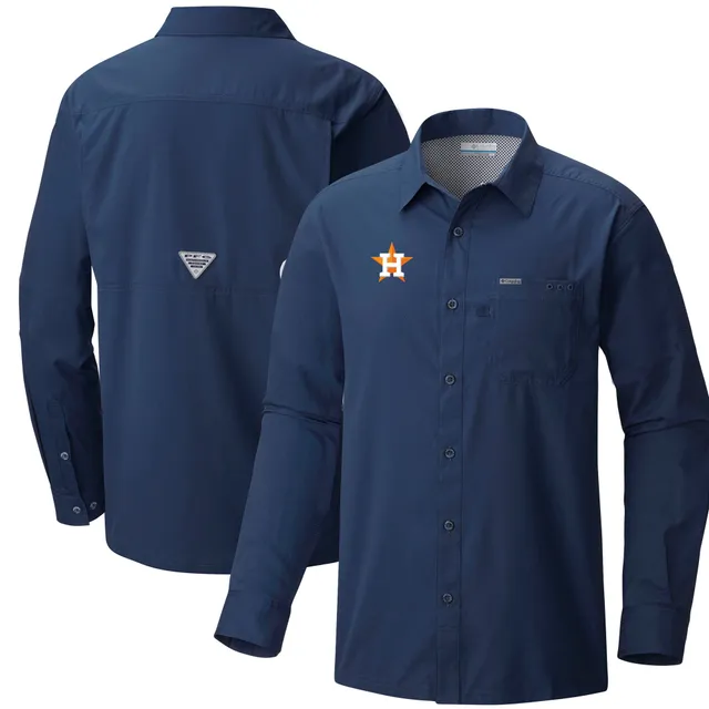 Lids Houston Astros Columbia Slack Tide Long Sleeve Button-Up Shirt - Navy