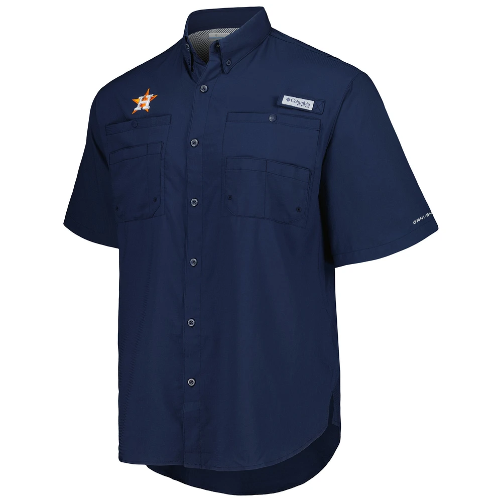 Chemise boutonnée Columbia Navy Houston Astros Tamiami Omni-Shade pour hommes