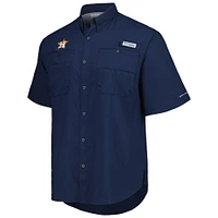 Chemise boutonnée Columbia Navy Houston Astros Tamiami Omni-Shade pour hommes