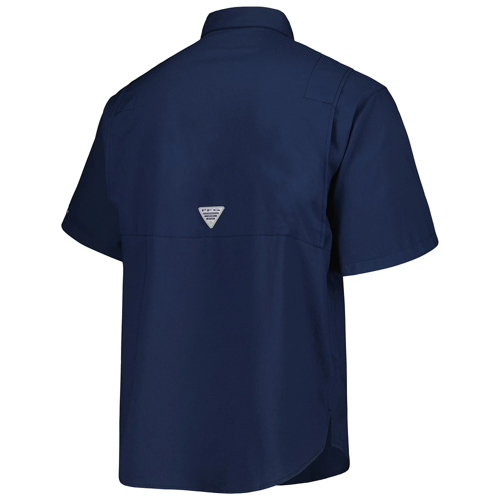 Chemise boutonnée Columbia Navy Houston Astros Tamiami Omni-Shade pour hommes